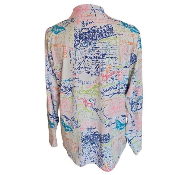 Anthony's Resort Wear Womens Long Sleeve Multicolor Zip Pullover Top Medium - Picture 2 of 11